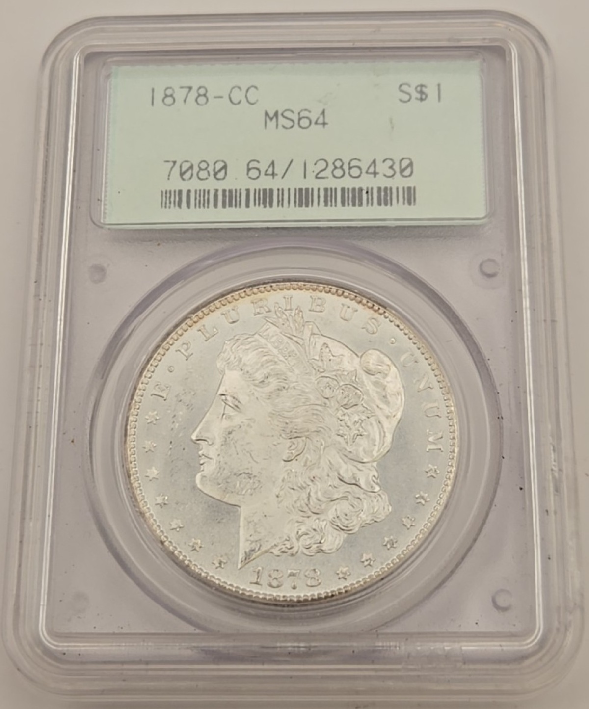 1878-CC-$1-Morgan-Dollar-#3---Not-In-A-Fake-TPG-Holder!